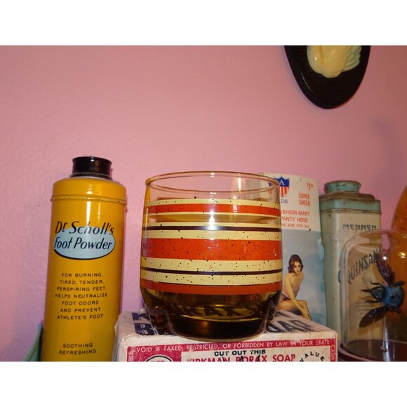 Vintage Four Golden Rust & Cream Anchor Hocking Drink Glasses MCM 1970s - Picture 7 of 9